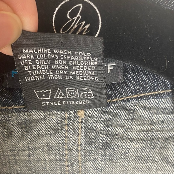 French Cuff Double Breasted Denim Jacket, size large - Picture 8 of 10